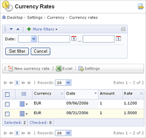 Currency Exchange Rates - 