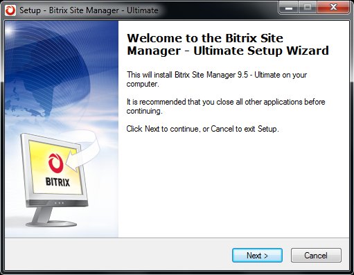 The first step of the installation wizard
